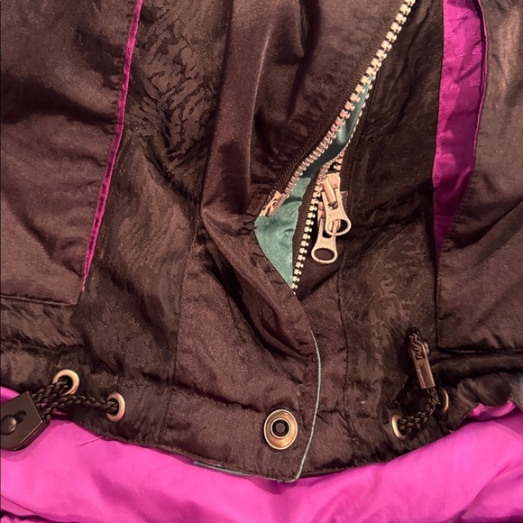 Vintage Obemeyer Black Multi Color Block Down Puffer Ski Jacket Size 8 - Picture 10 of 15